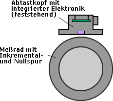 Aufbau eines rotatorischen magnetischen Gebers